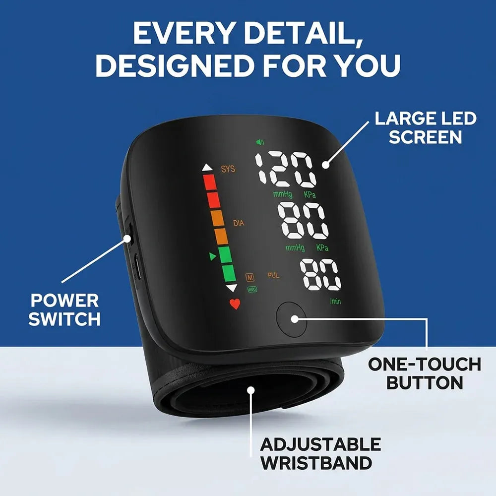 SmartPulse™ Wrist Blood Pressure Monitor | One-Touch, Rechargeable & Portable