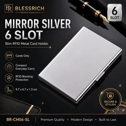 🔥RFID Blocking Metal Card Holder, Ultra Slim Stainless Steel Business Credit Card Case 💳