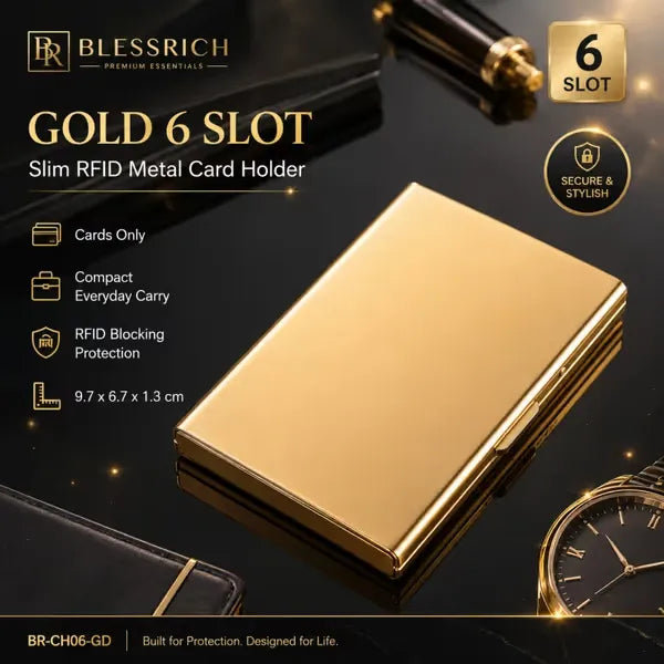 🔥RFID Blocking Metal Card Holder, Ultra Slim Stainless Steel Business Credit Card Case 💳