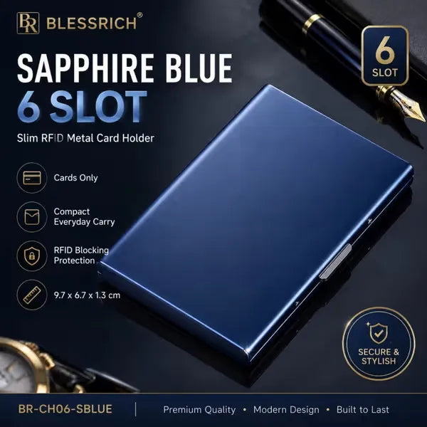 🔥RFID Blocking Metal Card Holder, Ultra Slim Stainless Steel Business Credit Card Case 💳