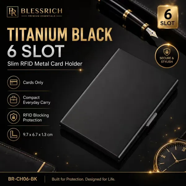 🔥RFID Blocking Metal Card Holder, Ultra Slim Stainless Steel Business Credit Card Case 💳