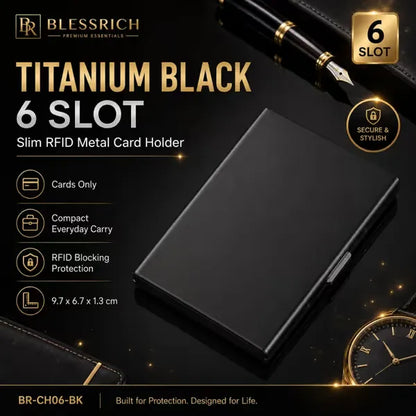 🔥RFID Blocking Metal Card Holder, Ultra Slim Stainless Steel Business Credit Card Case 💳