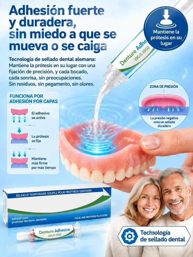 😁Juego de adhesivo para dentaduras postizas🍎