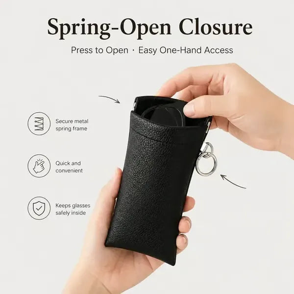 🏆75K+ SOLD!🕶️Soft PU Leather Sunglasses Pouch Elastic Opening Eyeglasses Bag
