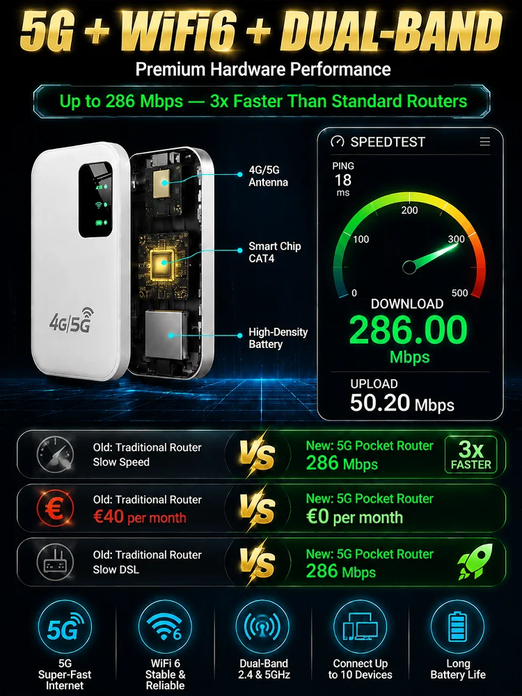 【0 Cost Enjoying Network】Portable Pocket WiFi🛰️