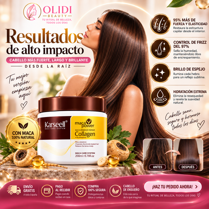 💆‍♀️ Mascarilla Capilar Reparadora con Colágeno 200ml | Cabello Suave, Brillante y Sin Frizz ✨🔥
