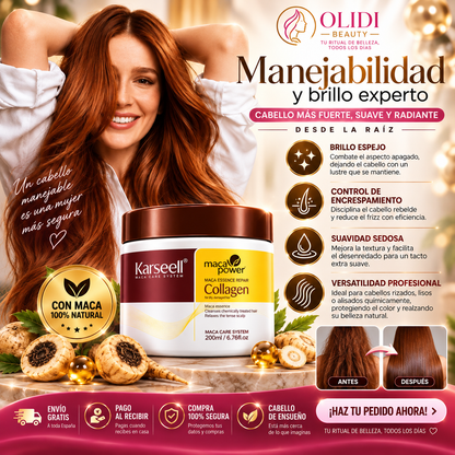💆‍♀️ Mascarilla Capilar Reparadora con Colágeno 200ml | Cabello Suave, Brillante y Sin Frizz ✨🔥