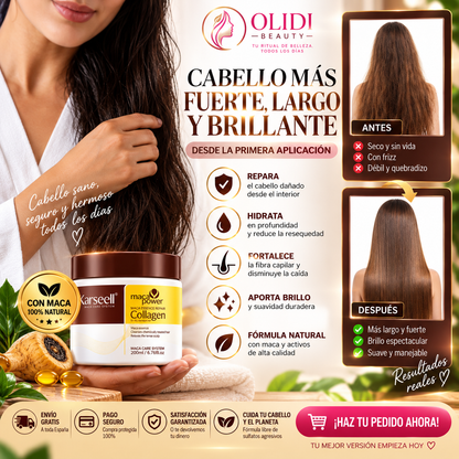 💆‍♀️ Mascarilla Capilar Reparadora con Colágeno 200ml | Cabello Suave, Brillante y Sin Frizz ✨🔥