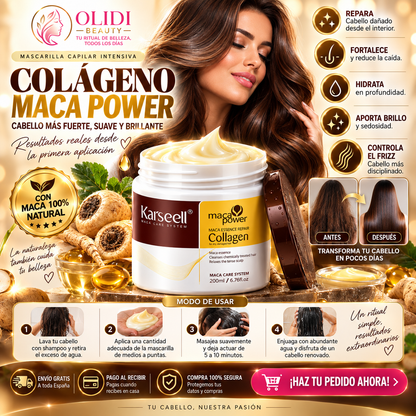 💆‍♀️ Mascarilla Capilar Reparadora con Colágeno 200ml | Cabello Suave, Brillante y Sin Frizz ✨🔥