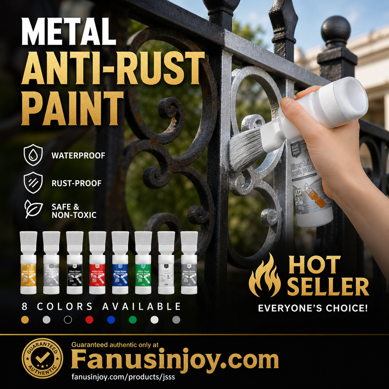 ✨New Arrival-🔥 BUY 1 GET 1 FREE (2 PCS)   🖌️Refresh paint surfaces in one simple spray!✨🏠Water-Based Metallic Silver Paint with Built-in Brush💥👍