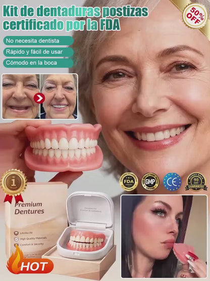 🦷✨ Estuche dental portátil con prótesis: Recupera tu sonrisa