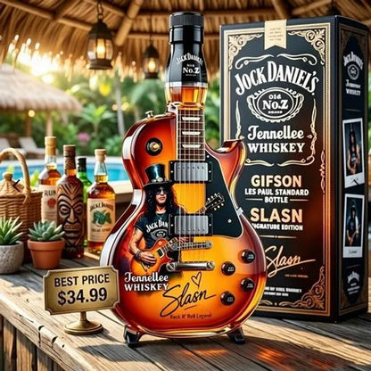🎁 Father’s Day 50% OFF 👨‍🎤🤘Appetite for Rock: Vintage Sunburst Guitar Figurine Spirit Bottle🎸✨