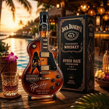 🎁 Father’s Day 50% OFF 👨‍🎤🤘Appetite for Rock: Vintage Sunburst Guitar Figurine Spirit Bottle🎸✨