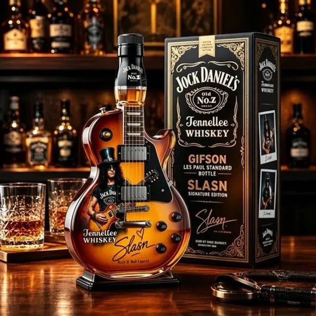 🎁 Father’s Day 50% OFF 👨‍🎤🤘Appetite for Rock: Vintage Sunburst Guitar Figurine Spirit Bottle🎸✨