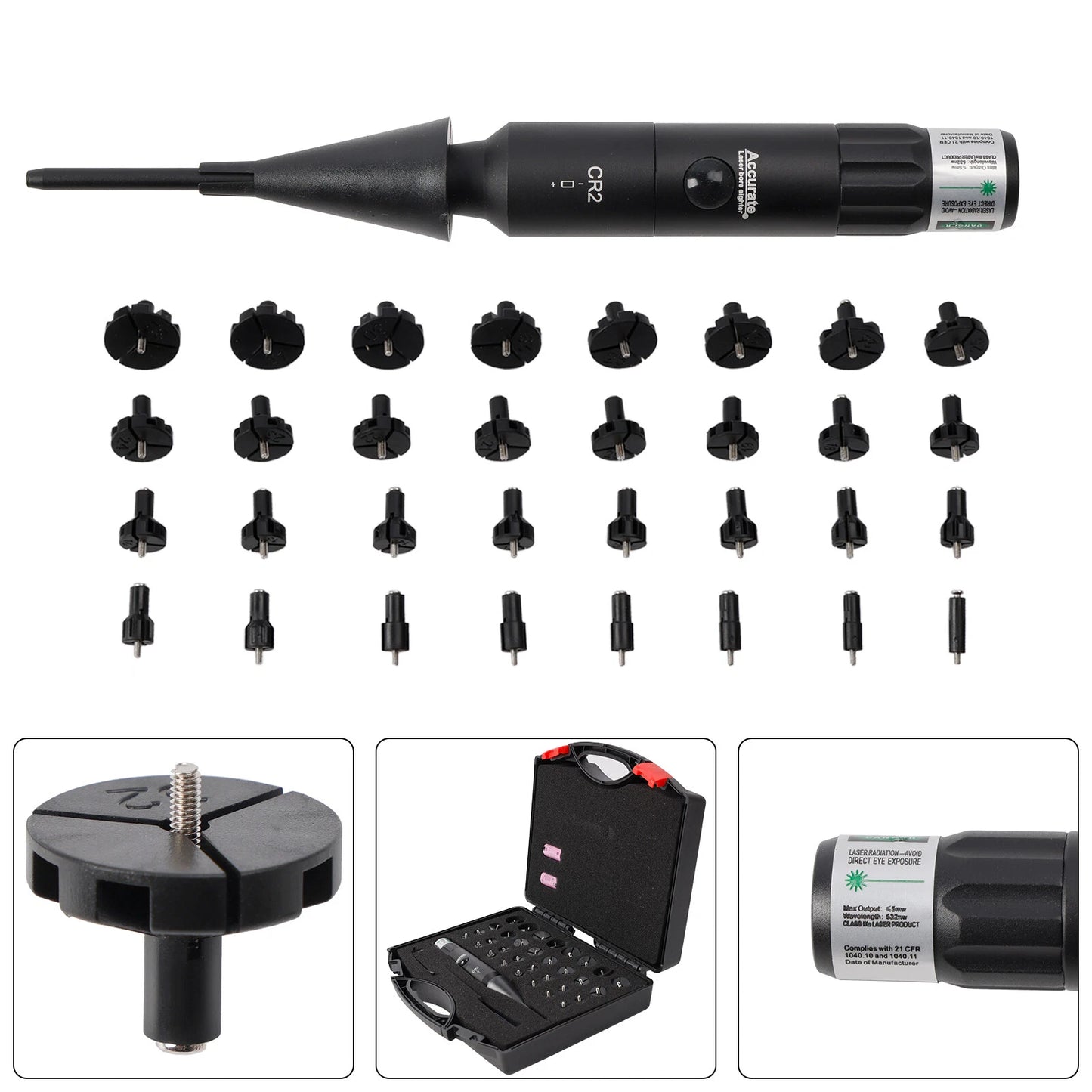Professional Laser Bore Sight Kit Multiple Caliber Upgraded Green Bore Sighter