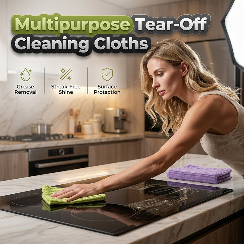 🧽 Reusable Tear-Off Cleaning Cloth Roll – Absorbent Microfiber Kitchen Towels ✨