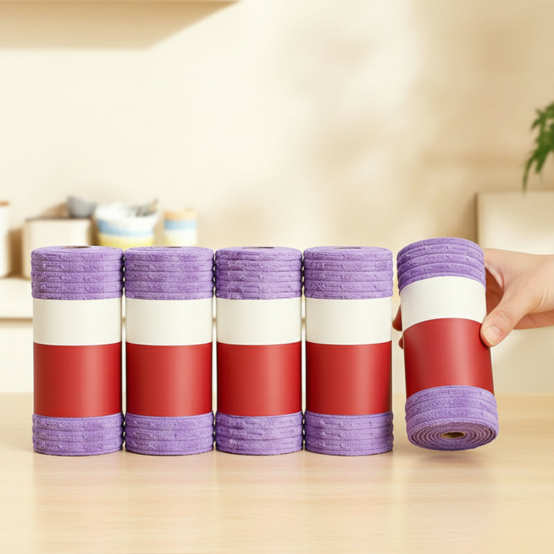 🧽 Reusable Tear-Off Cleaning Cloth Roll – Absorbent Microfiber Kitchen Towels ✨