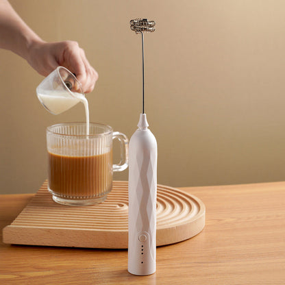 ☕ 50% OFF NOW! 🌀 Handheld Milk Frother – 3 Speeds, USB Rechargeable & 2 Whisks 🥛