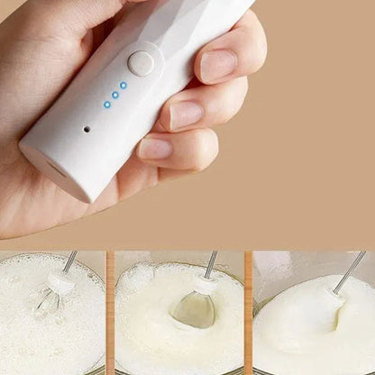 ☕ 50% OFF NOW! 🌀 Handheld Milk Frother – 3 Speeds, USB Rechargeable & 2 Whisks 🥛