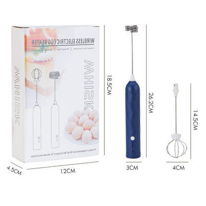 ☕ 50% OFF NOW! 🌀 Handheld Milk Frother – 3 Speeds, USB Rechargeable & 2 Whisks 🥛