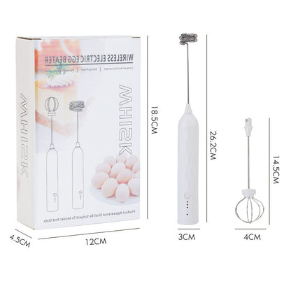 ☕ 50% OFF NOW! 🌀 Handheld Milk Frother – 3 Speeds, USB Rechargeable & 2 Whisks 🥛