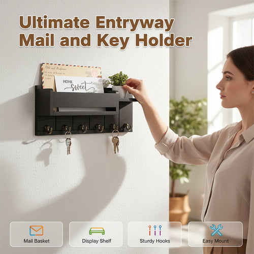 🔥 Wall‑Mounted Mail & Key Holder
