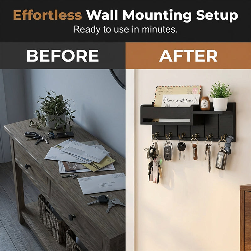 🔥 Wall‑Mounted Mail & Key Holder