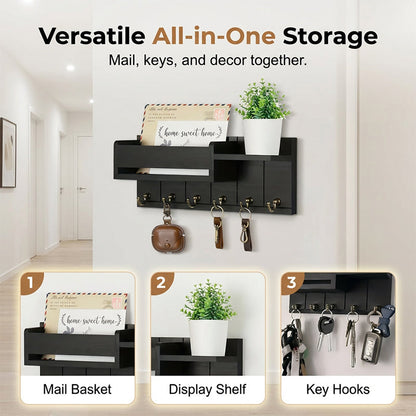 🔥 Wall‑Mounted Mail & Key Holder