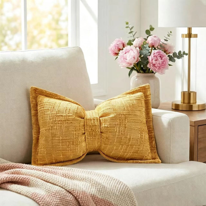 🎀 50% OFF NOW! 🛋️ Soft Chenille Bow-Shaped Throw Pillow – Ultra-soft, plush & decorative – Perfect for sofas, beds & cozy corners ✨