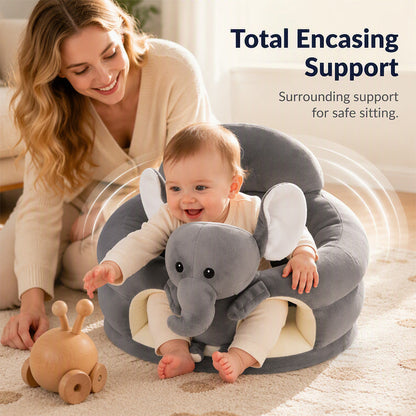 🐻 50% OFF! 🛋️ Anti-Roll Cartoon Baby Sofa – Stable backrest, soft plush & non-slip base – Safe seat for play and rest ✨