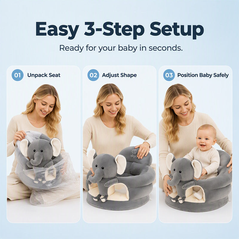 🐻 50% OFF! 🛋️ Anti-Roll Cartoon Baby Sofa – Stable backrest, soft plush & non-slip base – Safe seat for play and rest ✨