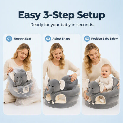 🐻 50% OFF! 🛋️ Anti-Roll Cartoon Baby Sofa – Stable backrest, soft plush & non-slip base – Safe seat for play and rest ✨