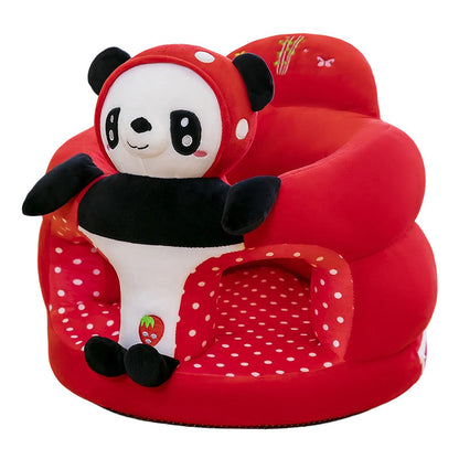 🐻 50% OFF! 🛋️ Anti-Roll Cartoon Baby Sofa – Stable backrest, soft plush & non-slip base – Safe seat for play and rest ✨
