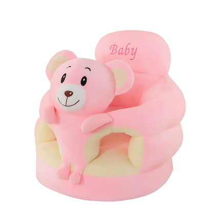🐻 50% OFF! 🛋️ Anti-Roll Cartoon Baby Sofa – Stable backrest, soft plush & non-slip base – Safe seat for play and rest ✨