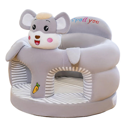🐻 50% OFF! 🛋️ Anti-Roll Cartoon Baby Sofa – Stable backrest, soft plush & non-slip base – Safe seat for play and rest ✨
