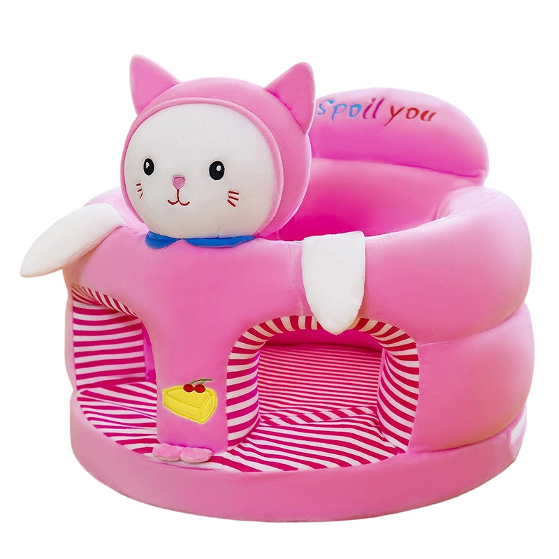 🐻 50% OFF! 🛋️ Anti-Roll Cartoon Baby Sofa – Stable backrest, soft plush & non-slip base – Safe seat for play and rest ✨
