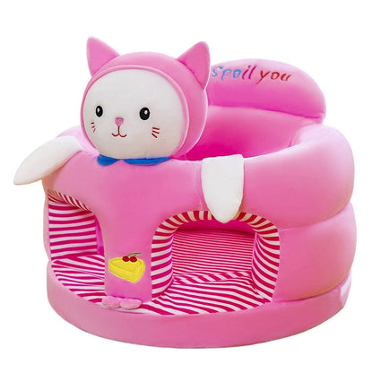 🐻 50% OFF! 🛋️ Anti-Roll Cartoon Baby Sofa – Stable backrest, soft plush & non-slip base – Safe seat for play and rest ✨