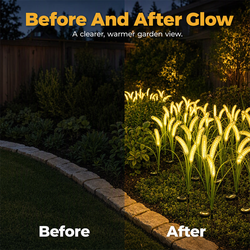 🔥 For a limited time only: Buy 2, get 1 free 🌾 Solar garden light with ornamental grass design – Waterproof LED stake light for lawns, gardens, and patios