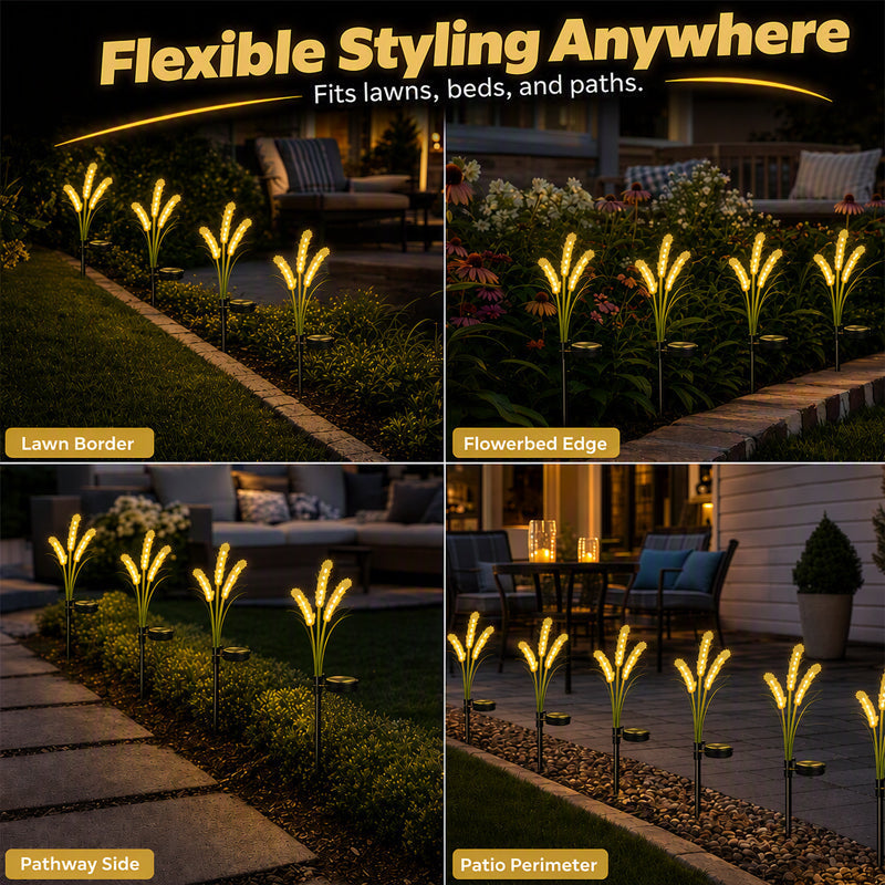 🔥 For a limited time only: Buy 2, get 1 free 🌾 Solar garden light with ornamental grass design – Waterproof LED stake light for lawns, gardens, and patios