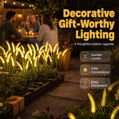 🔥 For a limited time only: Buy 2, get 1 free 🌾 Solar garden light with ornamental grass design – Waterproof LED stake light for lawns, gardens, and patios