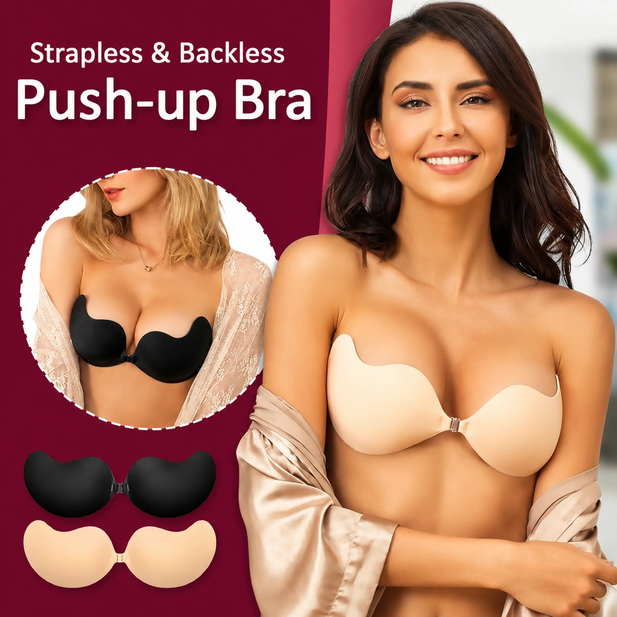 🌷 Invisible Diva strapless, backless push-up bra