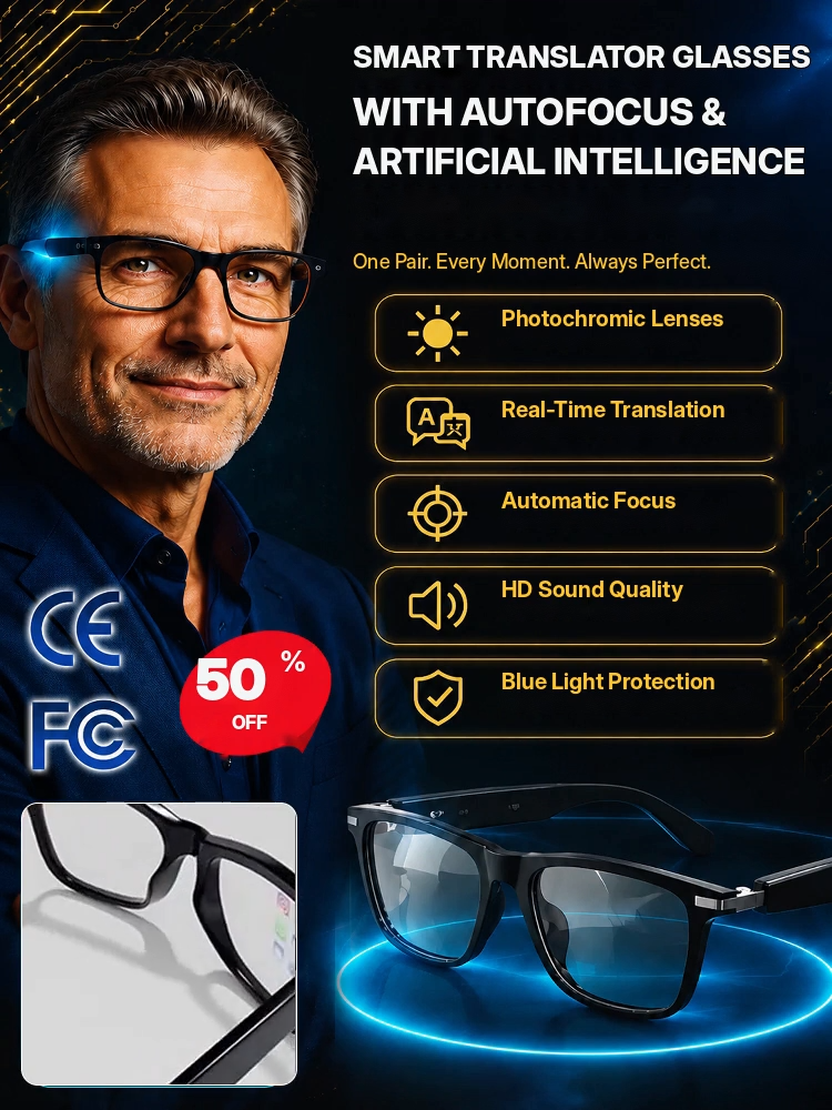 👓 Smart glasses with zoom, color-changing lenses, and real-time AI translation