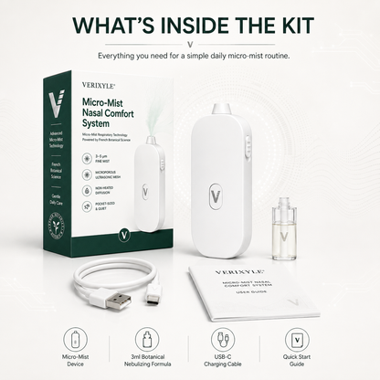 VERIXYLE® Herbal Nasal Nebulizer Set | Portable blend to improve allergy & rhinitis discomfort